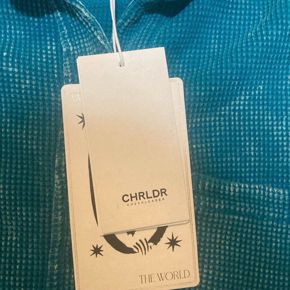 NWT CHRLDR Lauren Oversized Waffle Knit Button Down - Picture 9 of 9